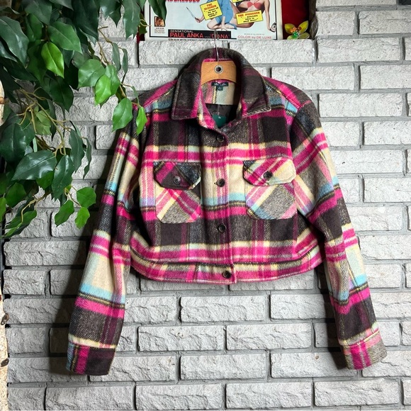 Wild Fable Cropped Plaid Jacket - Picture 2 of 5